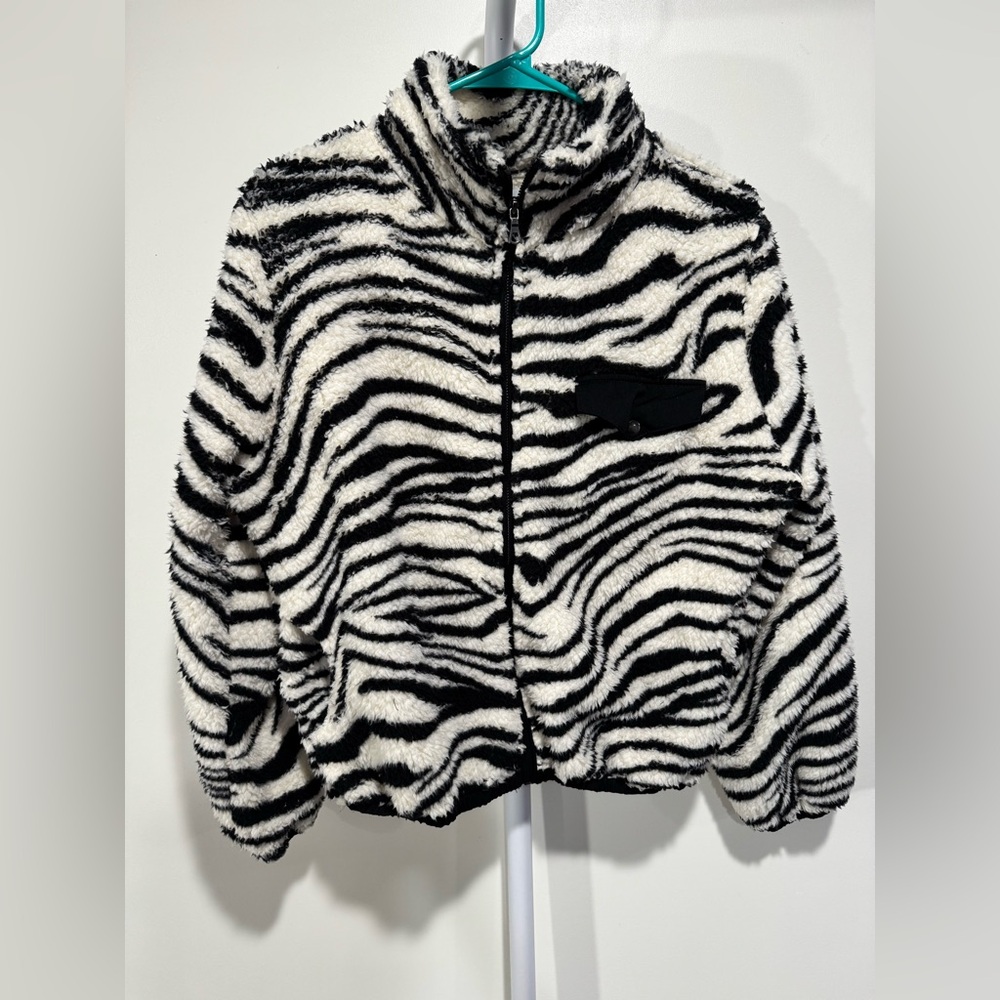 Chic Zebra Pattern Teddy Jacket - Picture 7 of 9